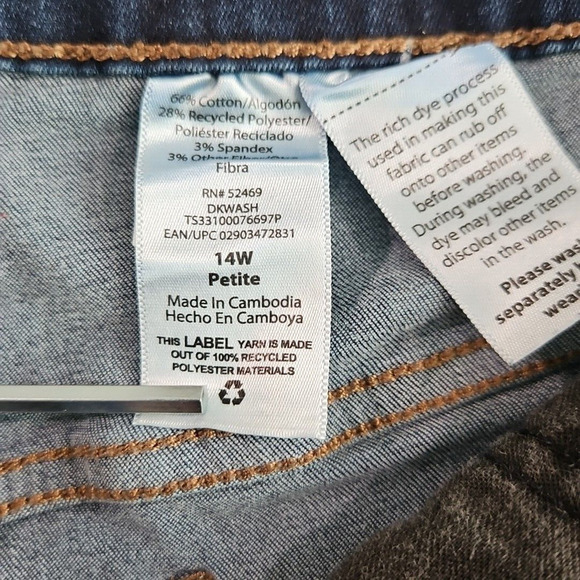 Terra & Sky Jeans Women's 14WP (34x29) Petite Core Bootcut Dark Wash Blue - Picture 6 of 16